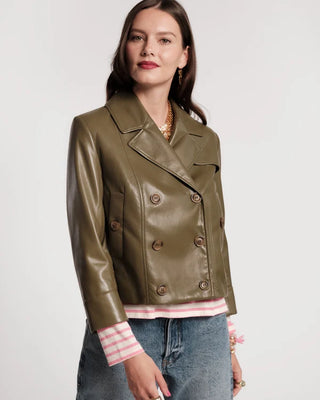 MOTO JACKET FAUX LEATHER FAUX LEATHER OLIVE