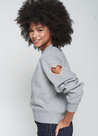 SWEATSHIRT KNIT WITH HEART CUTOUT