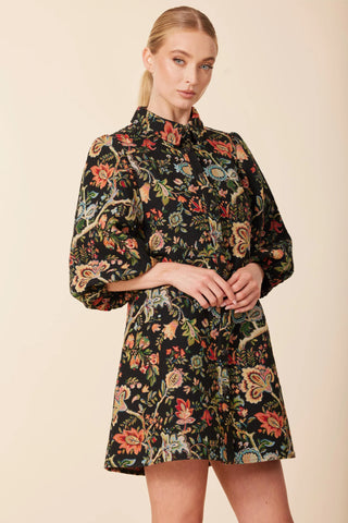 TAPESTRY FLORAL SLEEVE DRESS