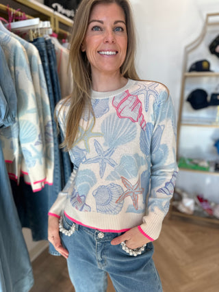 SCATTER SHELL CREW SWEATER