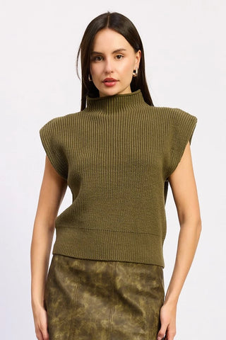 SHOULDER PAD SWEATER VEST