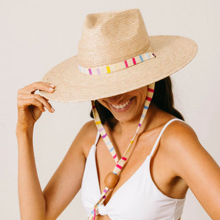PASTEL STRIPE HAND WOVEN HAT BAND