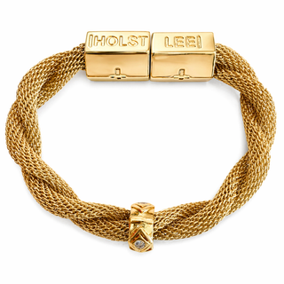 TWISTED MESH BRACELET GOLD W/ CLEAR EE