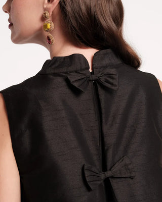 DIPLOMAT MINI DRESS SLEEVELESS POLY DUPION SOLID DUPIONI BLACK