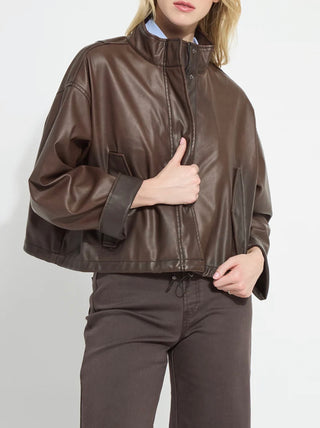 MINA OVERSIZED WASHED VEGAN LEATHER COAT