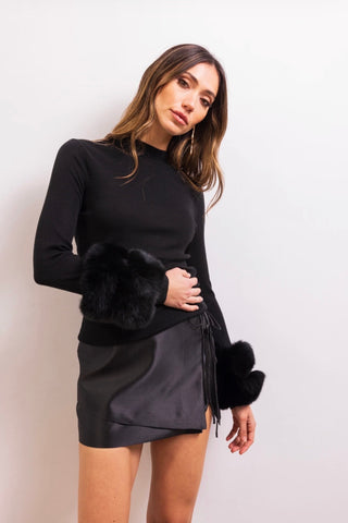 SAMARA FUR CUFF SWEATER