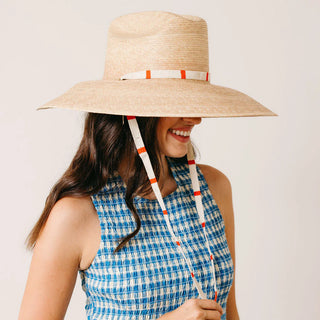 CHERRY PINSTRIPE HAND WOVEN HAT BAND