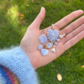 GEMMA BLUE LACE HEART BAIL CHARM