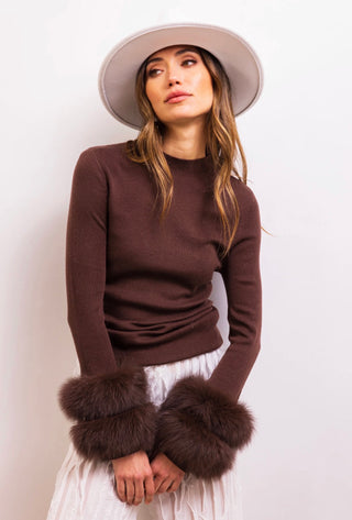 SAMARA FUR CUFF SWEATER