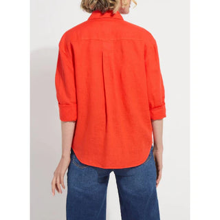 ROSE ROLL TAB UTILITY LINEN SHIRT