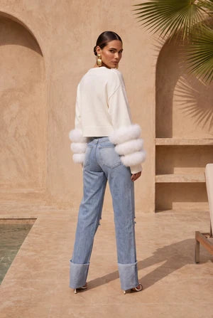 TIERS OF TREATY FUR SWEATER