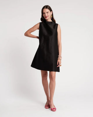 DIPLOMAT MINI DRESS SLEEVELESS POLY DUPION SOLID DUPIONI BLACK