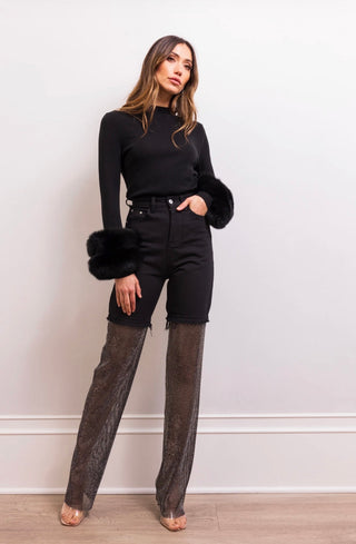 SAMARA FUR CUFF SWEATER