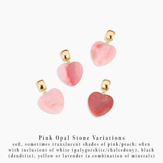 GEMMA PINK OPAL HEART BAIL CHARM