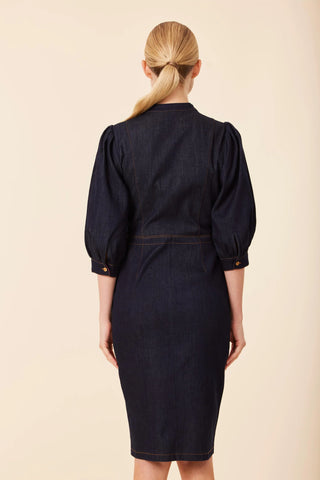 DENIM GOLD BUTTON DRESS