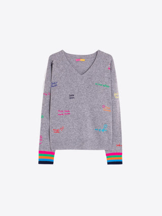GREY WORDS SWEATER