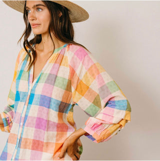 RAINBOW PLAID CLEO DRESS
