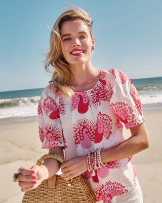 ZONDA TOP PEACOCK PAIR COTTON POPLIN