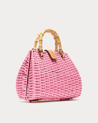 ROOSTER WICKER HANDBAG - PINK