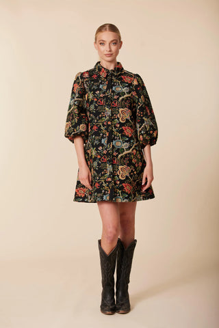 TAPESTRY FLORAL SLEEVE DRESS