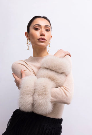 SAMARA FUR CUFF SWEATER