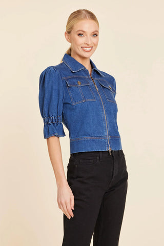 DOUBLE ZIP DENIM JACKET