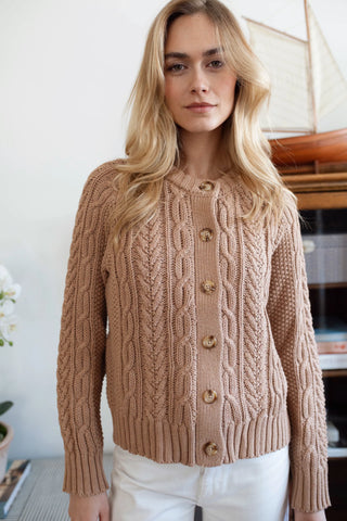 COTTON CABLE CARDI
