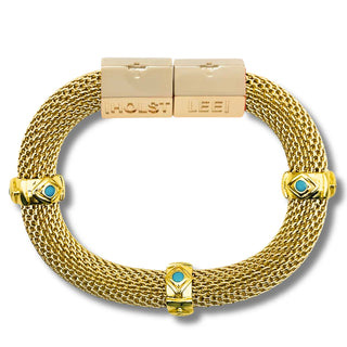 CLASSIC MESH W/ TURQUOISE EVIL EYE BRACELET