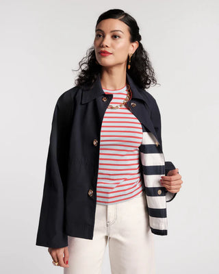 SHORT SPIFFY TRENCH POLY NAVY