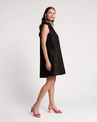DIPLOMAT MINI DRESS SLEEVELESS POLY DUPION SOLID DUPIONI BLACK