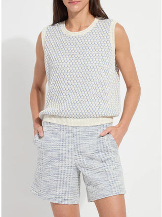 CLAIRE TEXTURED MESH SWEATER SHELL