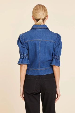 DOUBLE ZIP DENIM JACKET