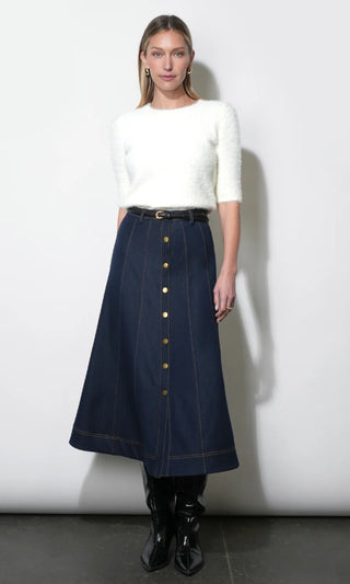 INDY MIDI A-LINE DENIM SKIRT
