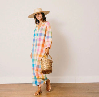 RAINBOW PLAID CLEO DRESS
