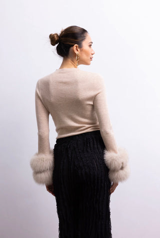 SAMARA FUR CUFF SWEATER