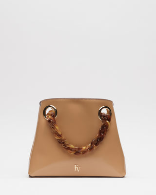 SKIP TOTE SPAZZOLATO LEATHER CAMEL OS - CAMEL