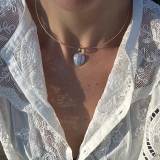 GEMMA BLUE LACE HEART BAIL CHARM