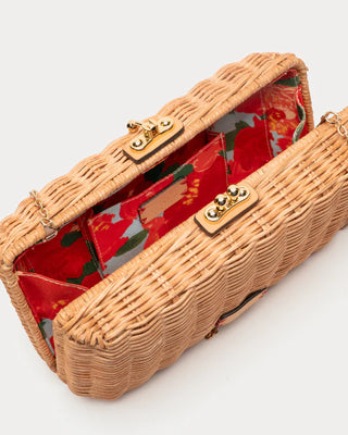 PEPPER CLUTCH WICKER W/METAL CHAIN HANDLE WICKER TOAST