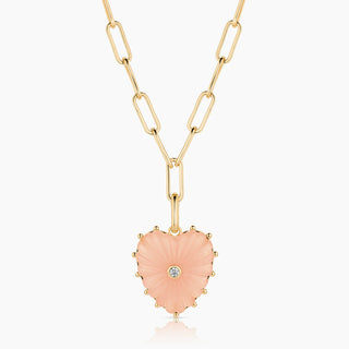 MALENE PINK JADE CLIP NECKLACE