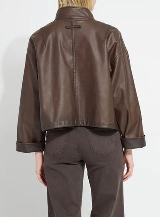MINA OVERSIZED WASHED VEGAN LEATHER COAT