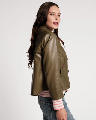 MOTO JACKET FAUX LEATHER FAUX LEATHER OLIVE