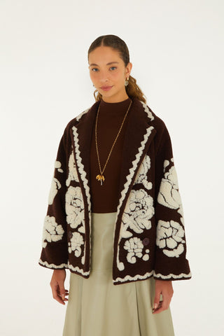 FLOWERS BROWN COAT