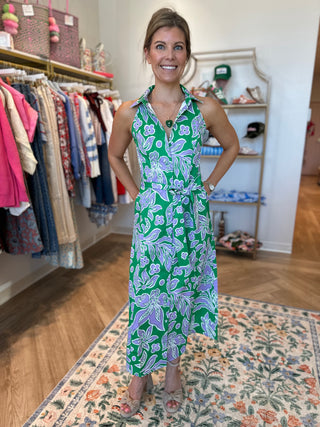 FITTED HALTER SHIRTDRESS