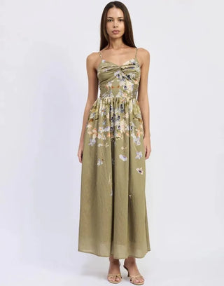 TWIST FRONT FLORAL MAXI
