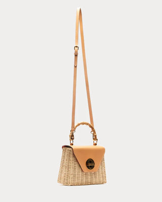 MINI MIDGE BASKET WICKER W/ LEATHER WICKER TOAST/NATURAL