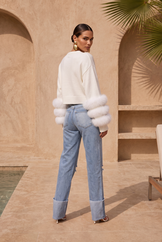 TIERS OF TREATY FUR SWEATER