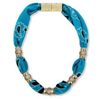 TEAL WARM WEATHER BANDANA NECKLACE