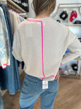 PALM POCKET V NECK SWEATER