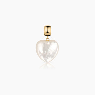 GEMMA MOTHER OF PEARL HEART BAIL CHARM