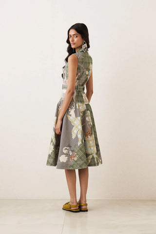 BELA KNOTCH COLLAR TLER DRESS